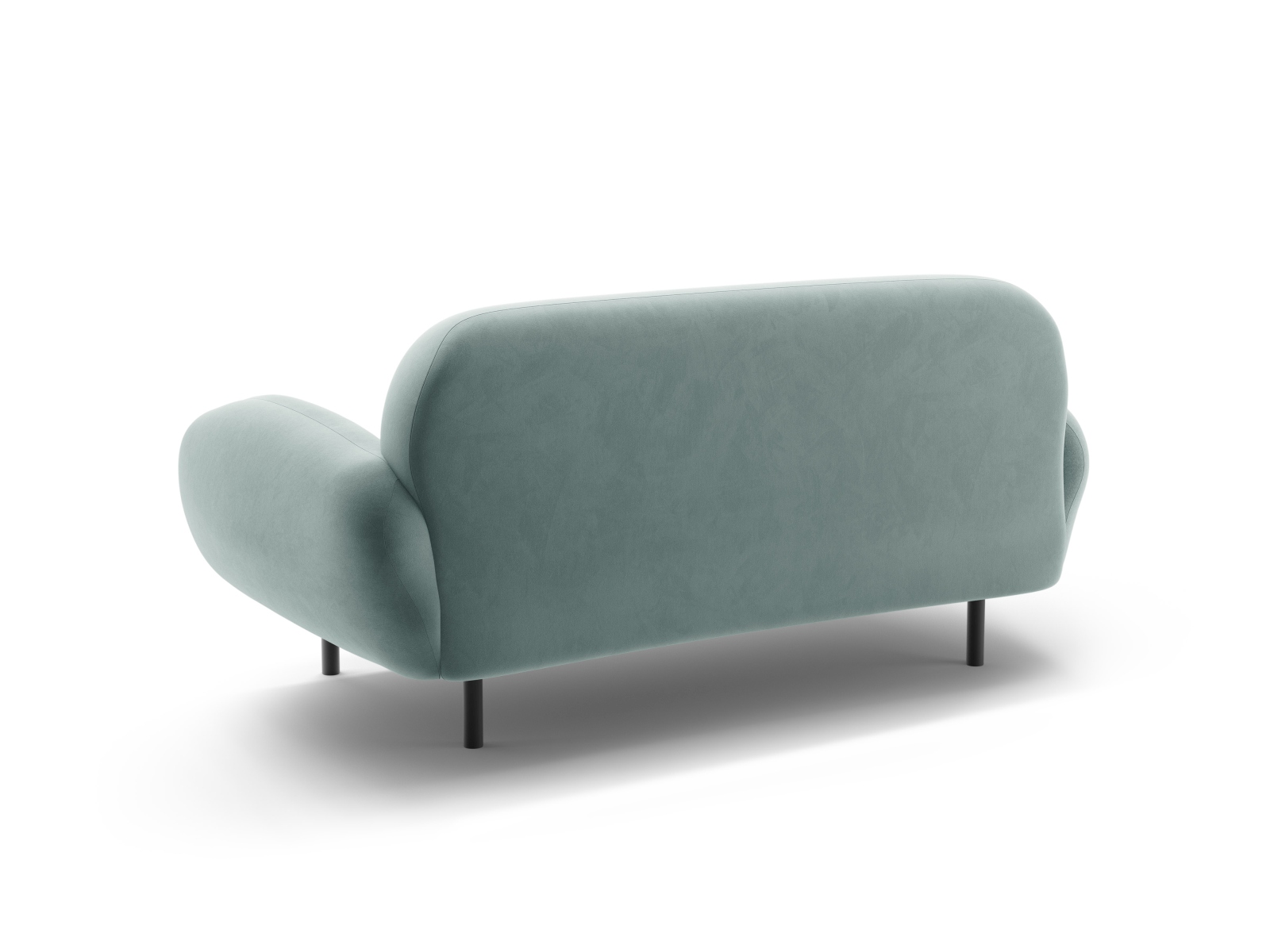 Micadoni Sofa Poppy 2-Sitzer Samt Casino Hellblau