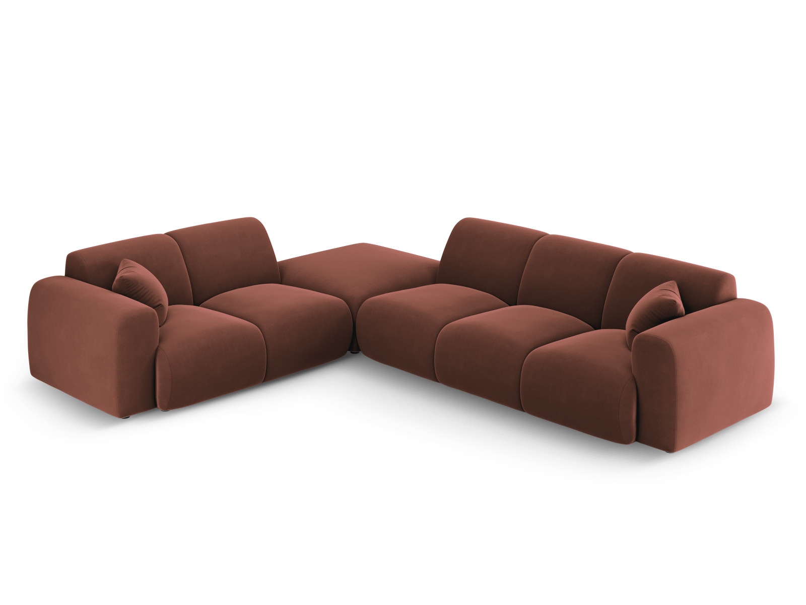 Cosmopolitan Design Ecksofa Nolio 4-Sitzer offen Samt Casino Cuoio Links
