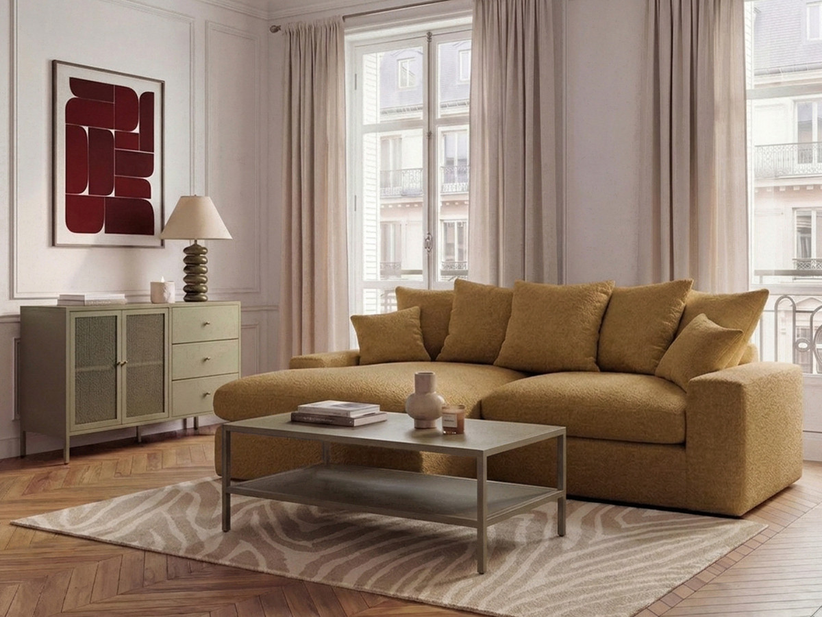 Bobochic Nevada Ecksofa Stoff Gelb