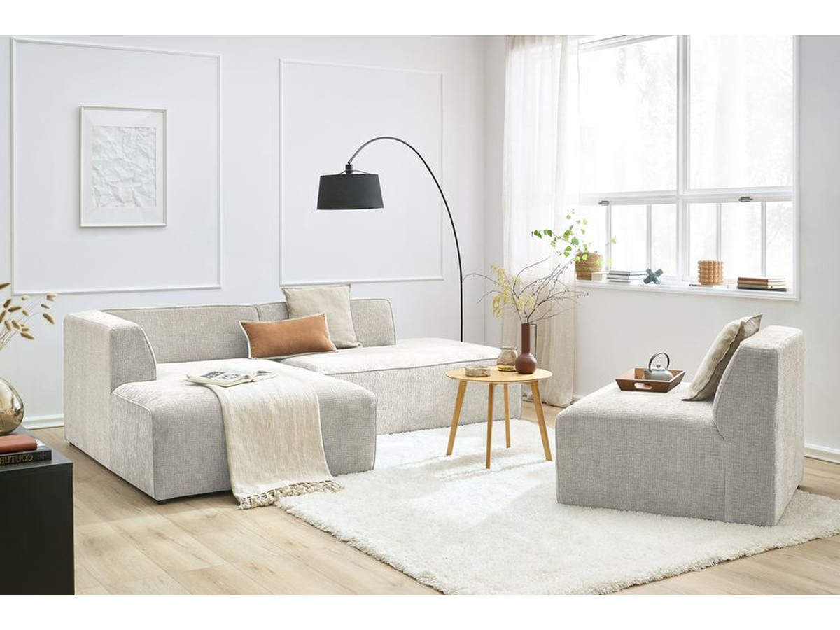 Bobochic Megeve Ecksofa Strukturstoff Beige Ecke links