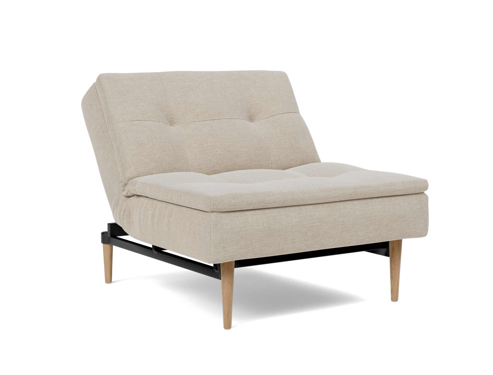 Sessel Dublexo Flachgewebe Phobos 586-Latte Beine Styletto Eiche hell