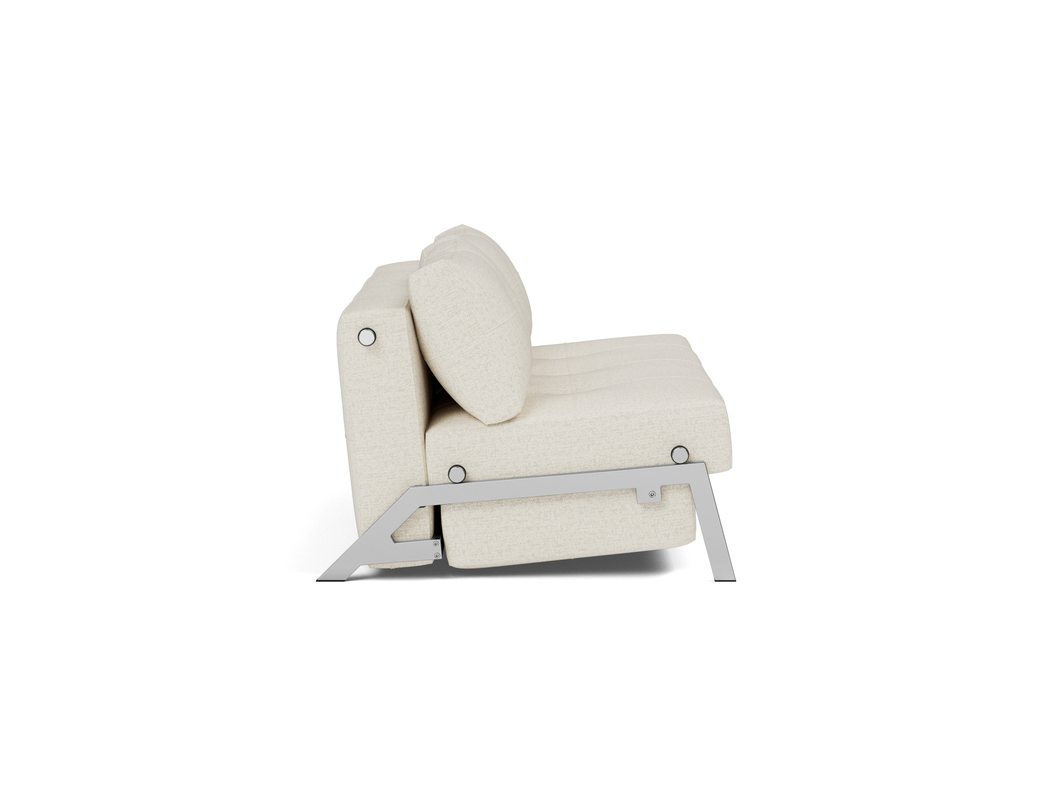 Schlafsofa Cubed 160 Boucle Skandi 531-Off-White Beine Chrom