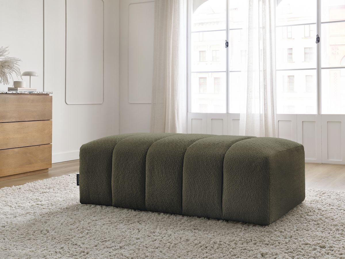 Bobochic Annecy Pouf Bouclé-Stoff Grün