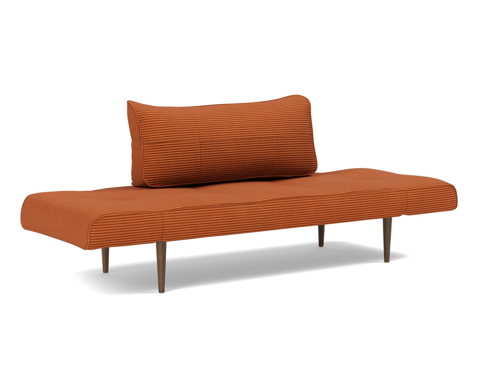 Tagesbett Zeal Kord Corduroy 595-Burnt-Orange Beine Styletto Eiche dunkel