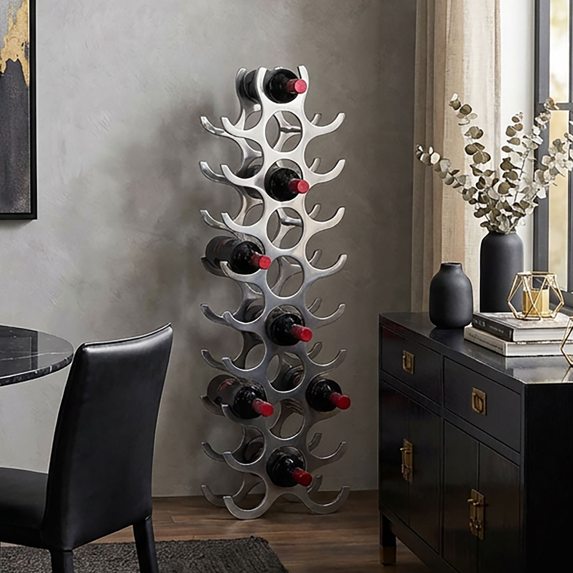 Flaschenregal Vinstra Aluminium Silber 31 × 14 × 98 cm