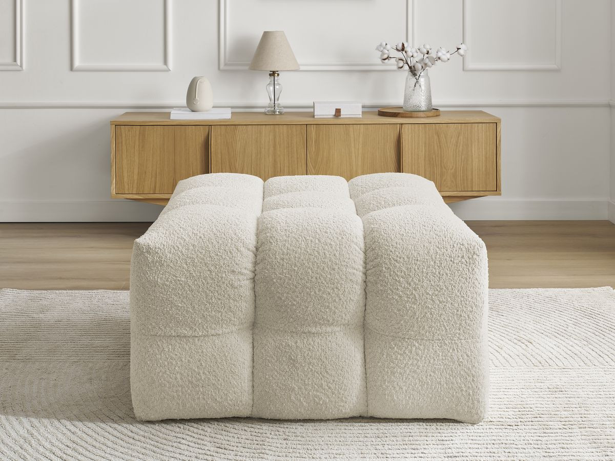 Bobochic Cloud Pouf Bouclé-Stoff Beige