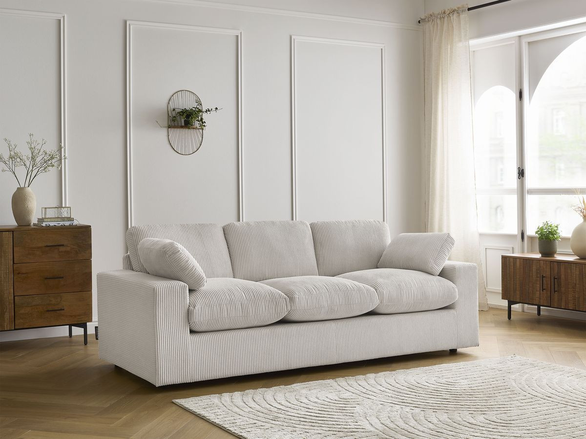 Bobochic Belair Sofa 3-Sitzer 220 × 93 cm Cordsamt Beige