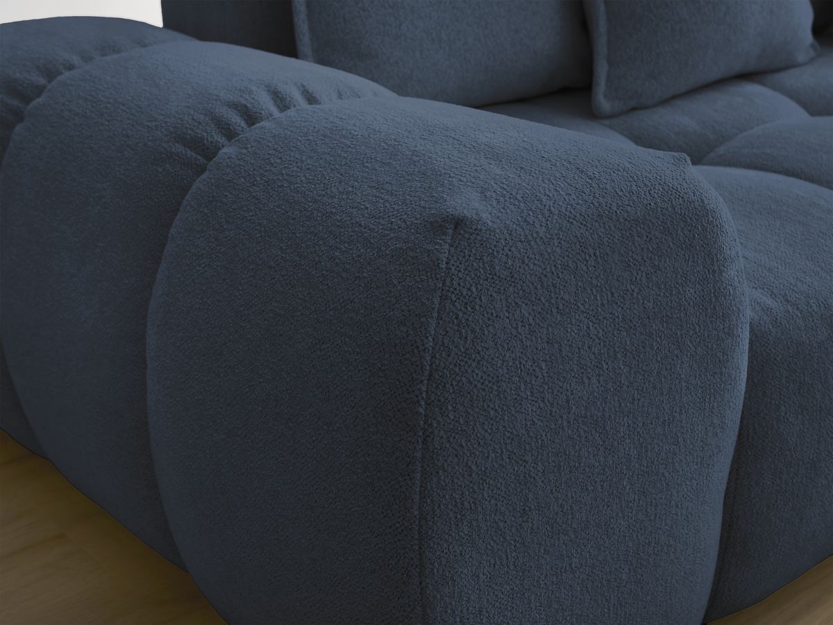 Bobochic Everest Sofa 3-Sitzer, 5 Kissen Melange-Stoff Dunkelblau