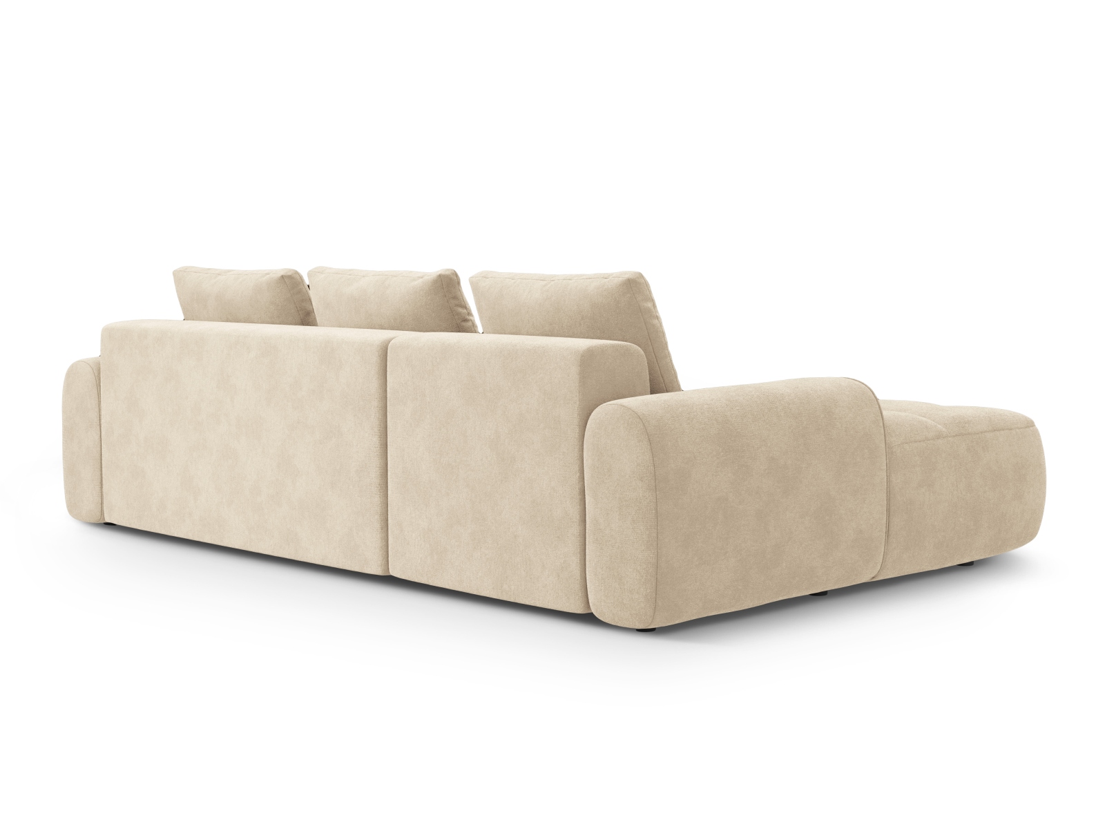 Cosmopolitan Design Ecksofa Linz 3-Sitzer mit Schlaffunktion Samt Vogue Helles Beige Links
