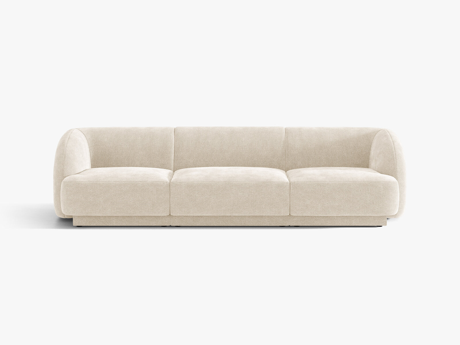Micadoni Sofa Miley 3-Sitzer Chenille Eden Elfenbein