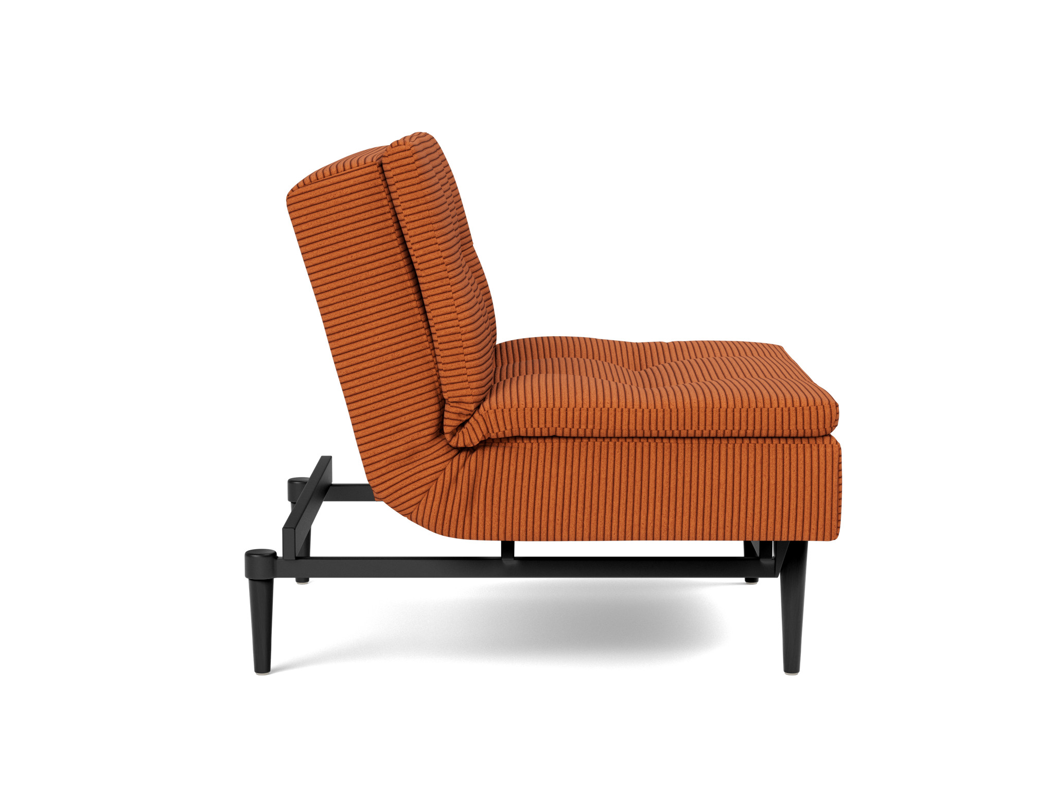 Sessel Dublexo Kord Corduroy 595-Burnt-Orange Beine Styletto Eiche schwarz