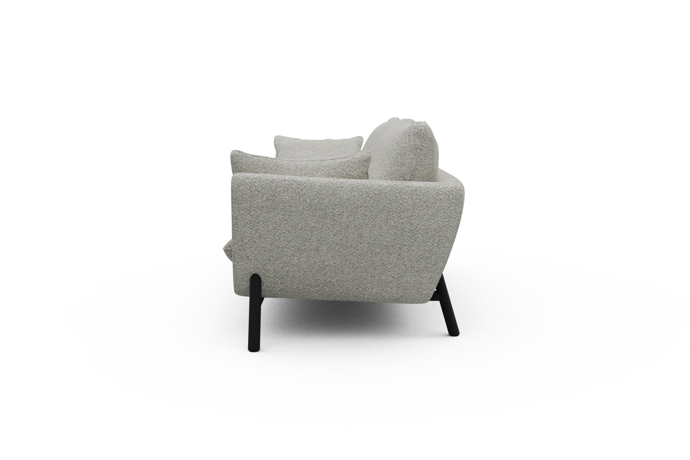 Sofa Emil 3-Sitzer Beinfarbe Eiche Schwarz Vanora-Warm-Sand