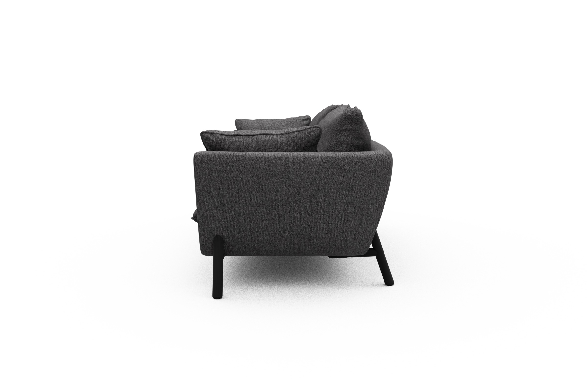 Sofa Emil PREMIUM 3-Sitzer Beinfarbe Eiche Schwarz Sama-Antracite