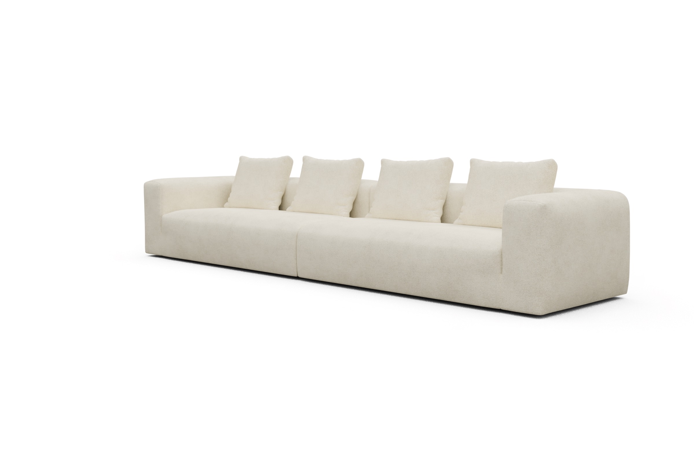 Sofa Modulares XXL Sofa Fred 5-Sitzer Boucle-Off-White