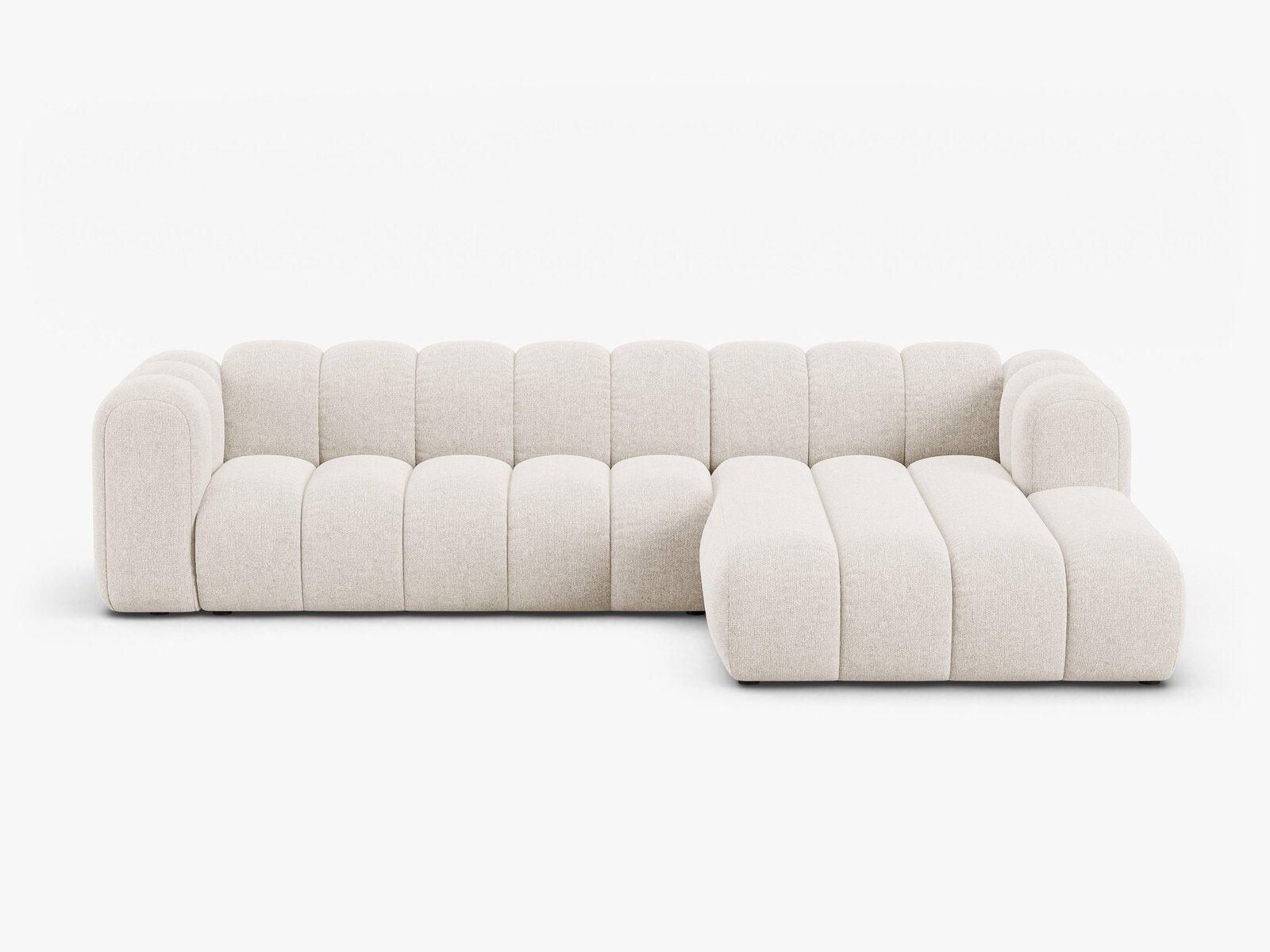 Micadoni Modulares Ecksofa Lupine 4-Sitzer Rechts Chenille Eden Helles Beige