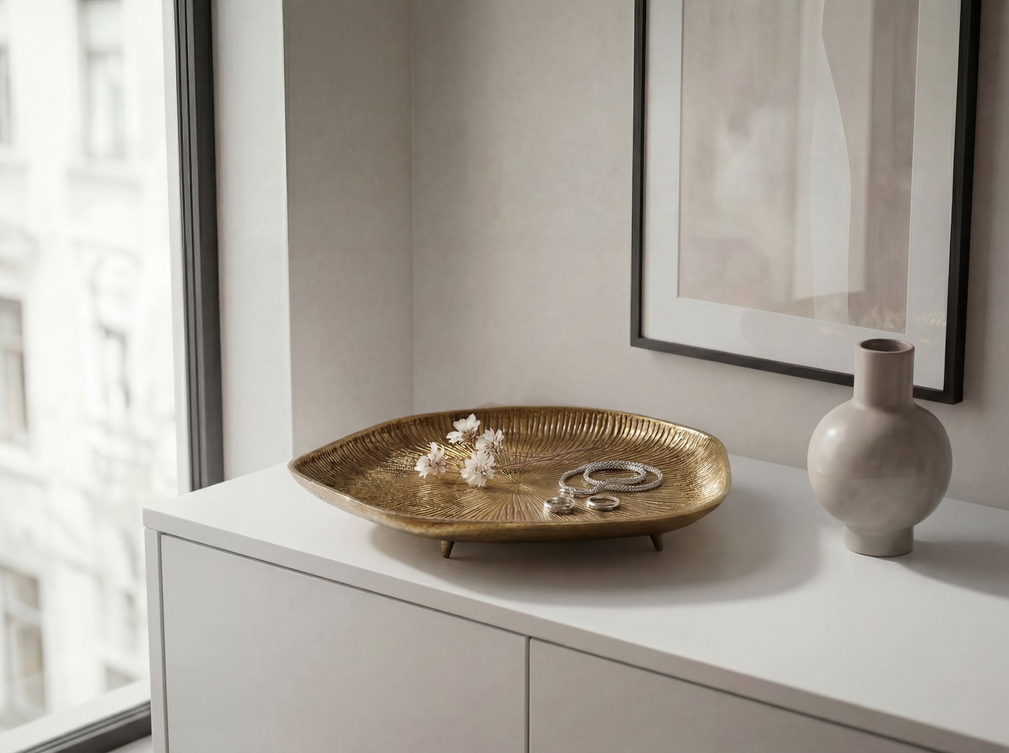 Dekoschale Midsund Aluminium Gold 40 × 40 × 5 cm