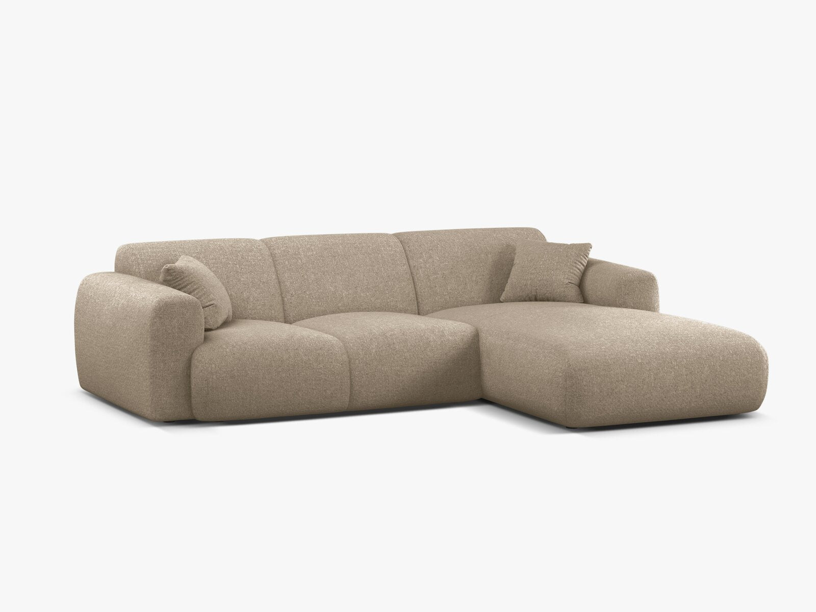 Micadoni Ecksofa Molino 4-Sitzer Rechts Chenille Eden Dunkelbeige