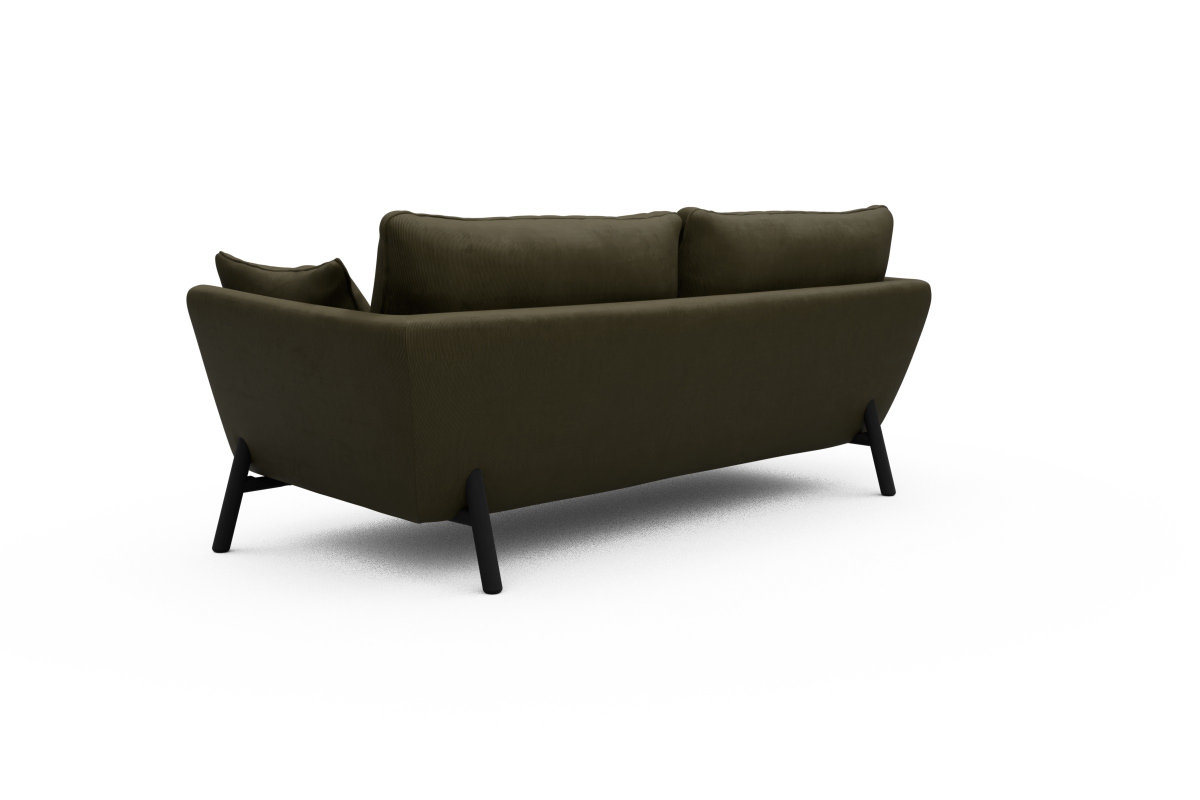 Sofa Emil 3-Sitzer Beinfarbe Eiche Schwarz Cordufine-Pine-Green