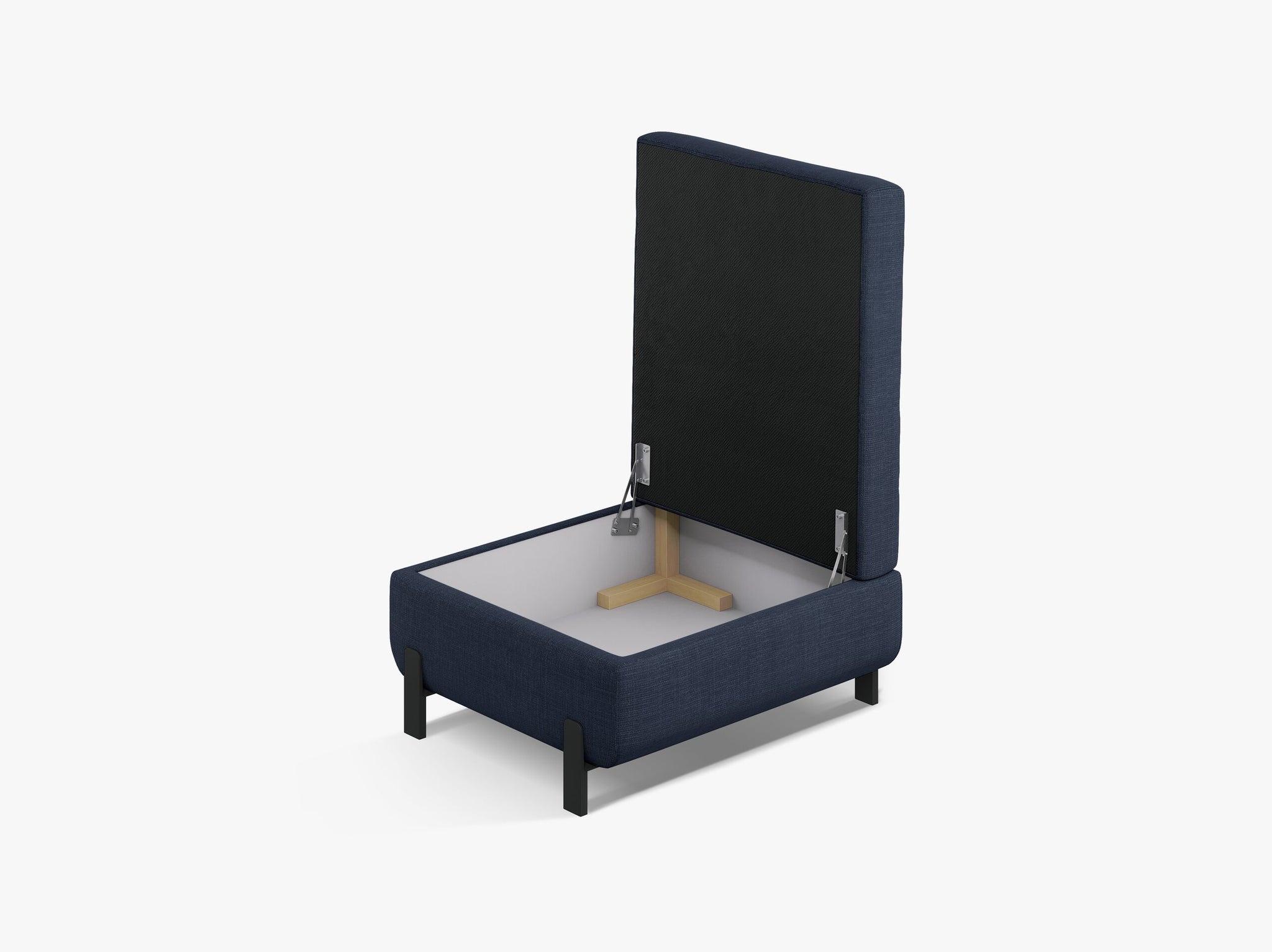 Micadoni Hocker Gloria 1-Sitzer Strukturierter Stoff Blau