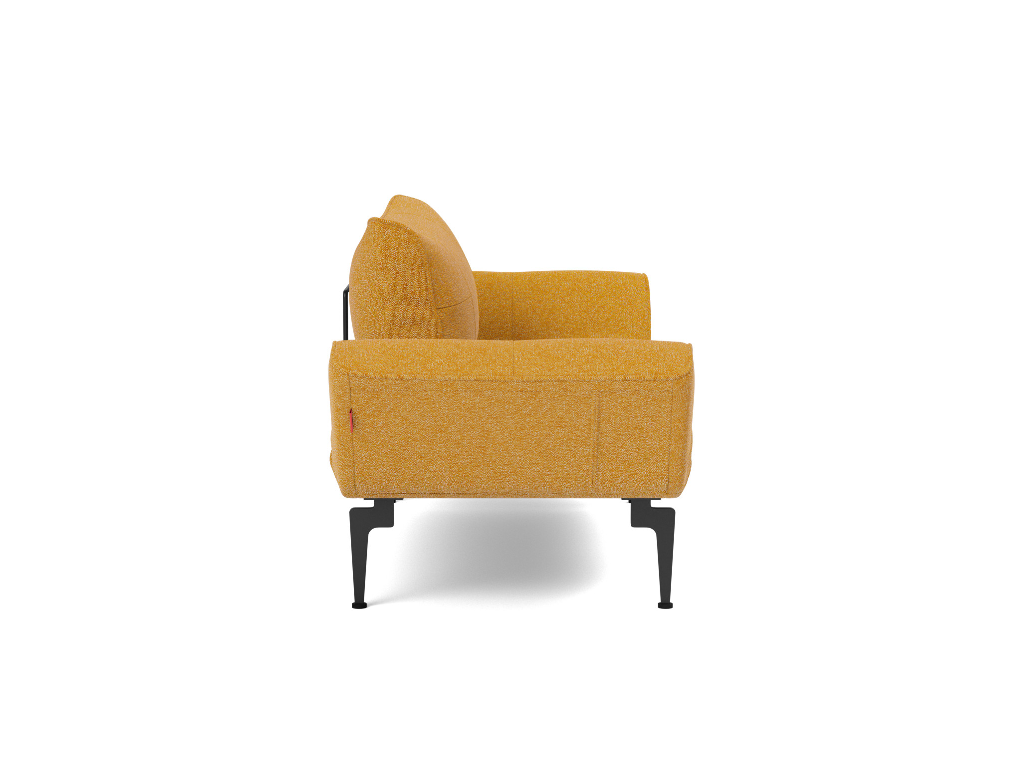 Tagesbett Zeal Boucle Skandi 536-Ochre Beine Laser schwarz