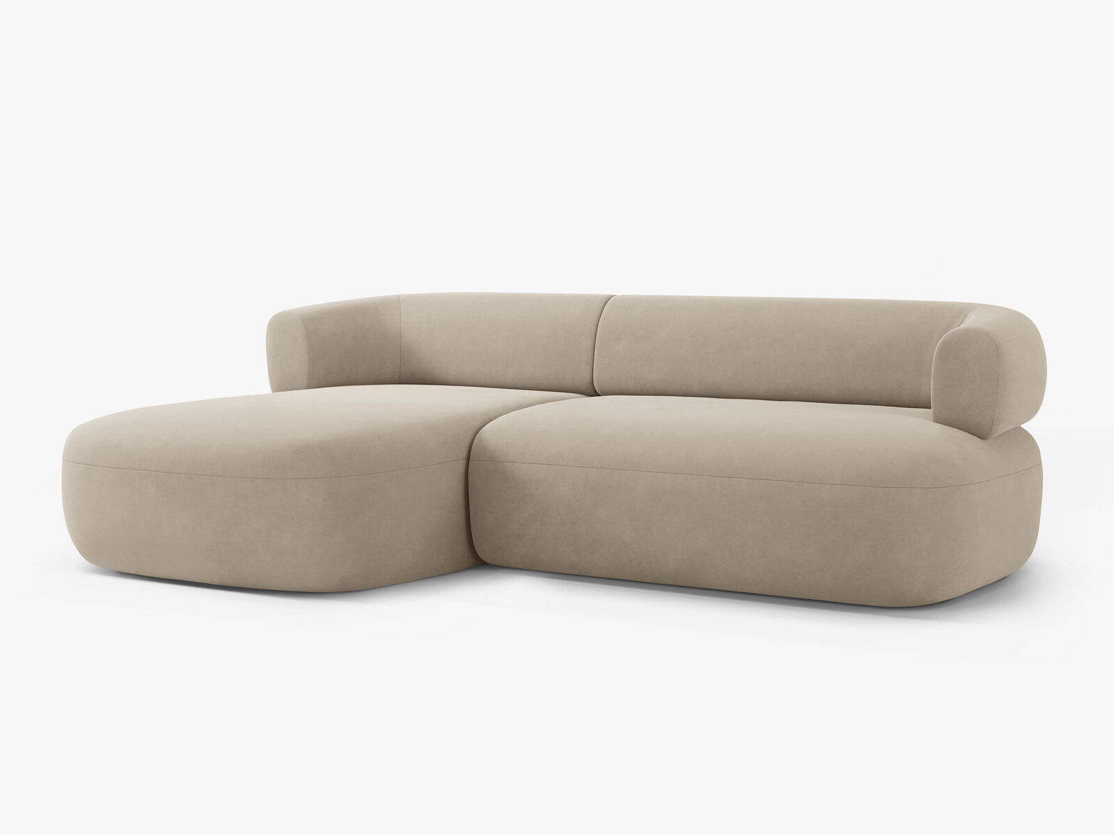 Micadoni 5-Sitzer Ecksofa Jenny Links Samt Salvador Beige