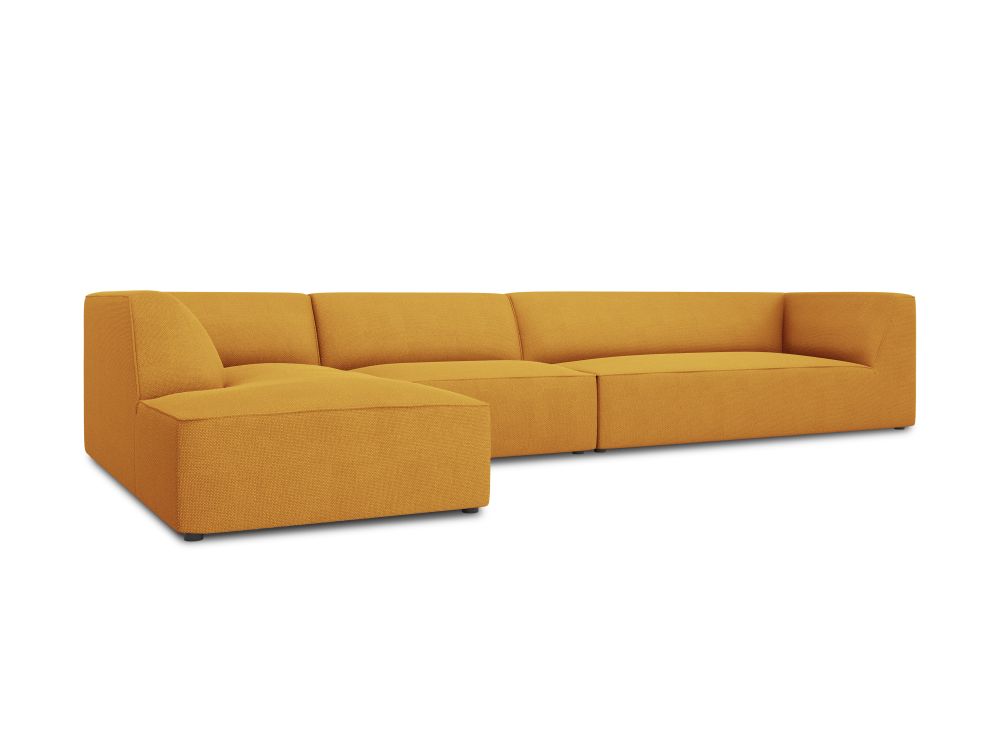 Cosmopolitan Design Ecksofa Siena 5-Sitzer Strukturierter Stoff Ottawa Gelb Links