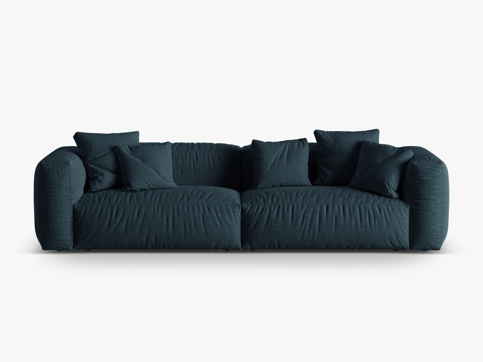 Micadoni Sofa Martina 4-Sitzer Strukturierter Stoff Boston Jeansblau