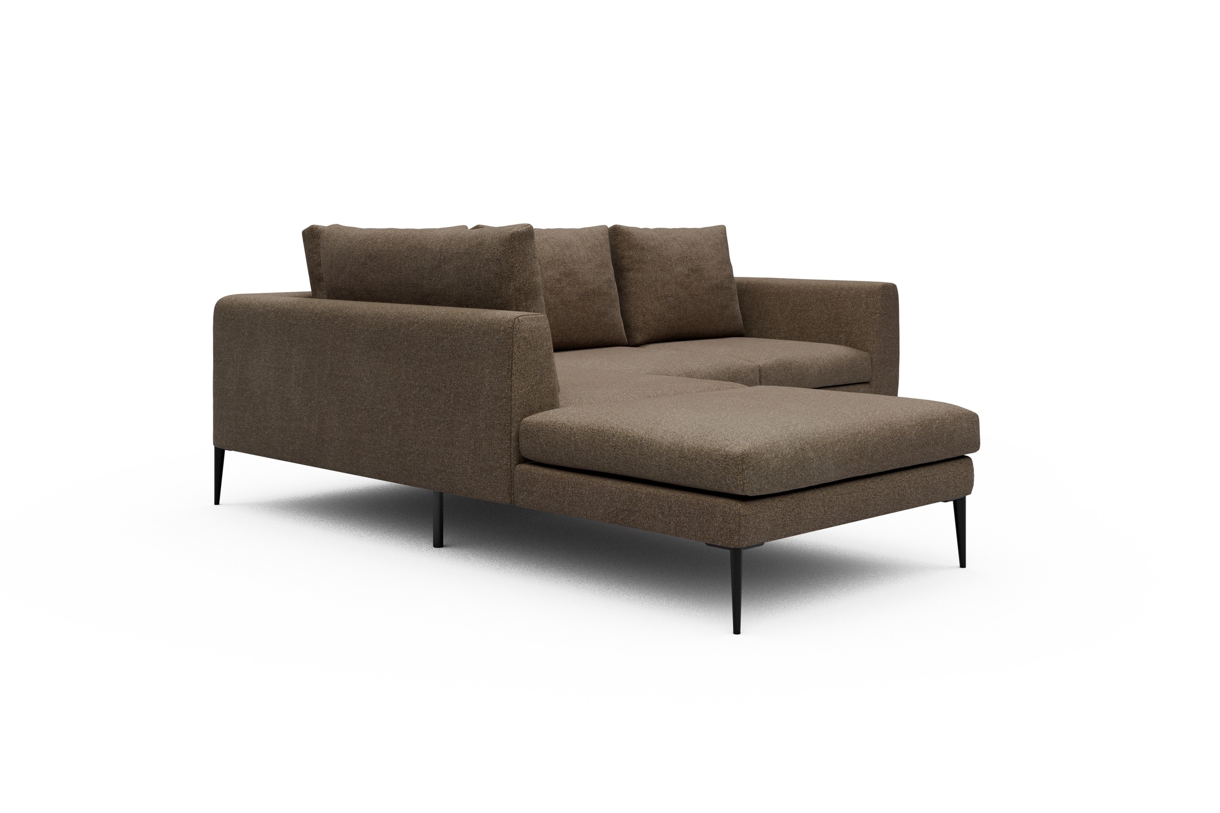 Ecksofa Paul Relax-Ecke links mit 2-Sitzer Aivi-Khaki-Brown