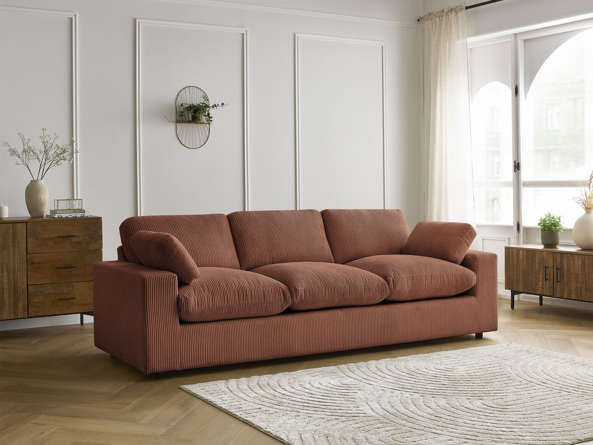 Bobochic Belair Sofa 3-Sitzer 250 × 93 cm Cordsamt Orange