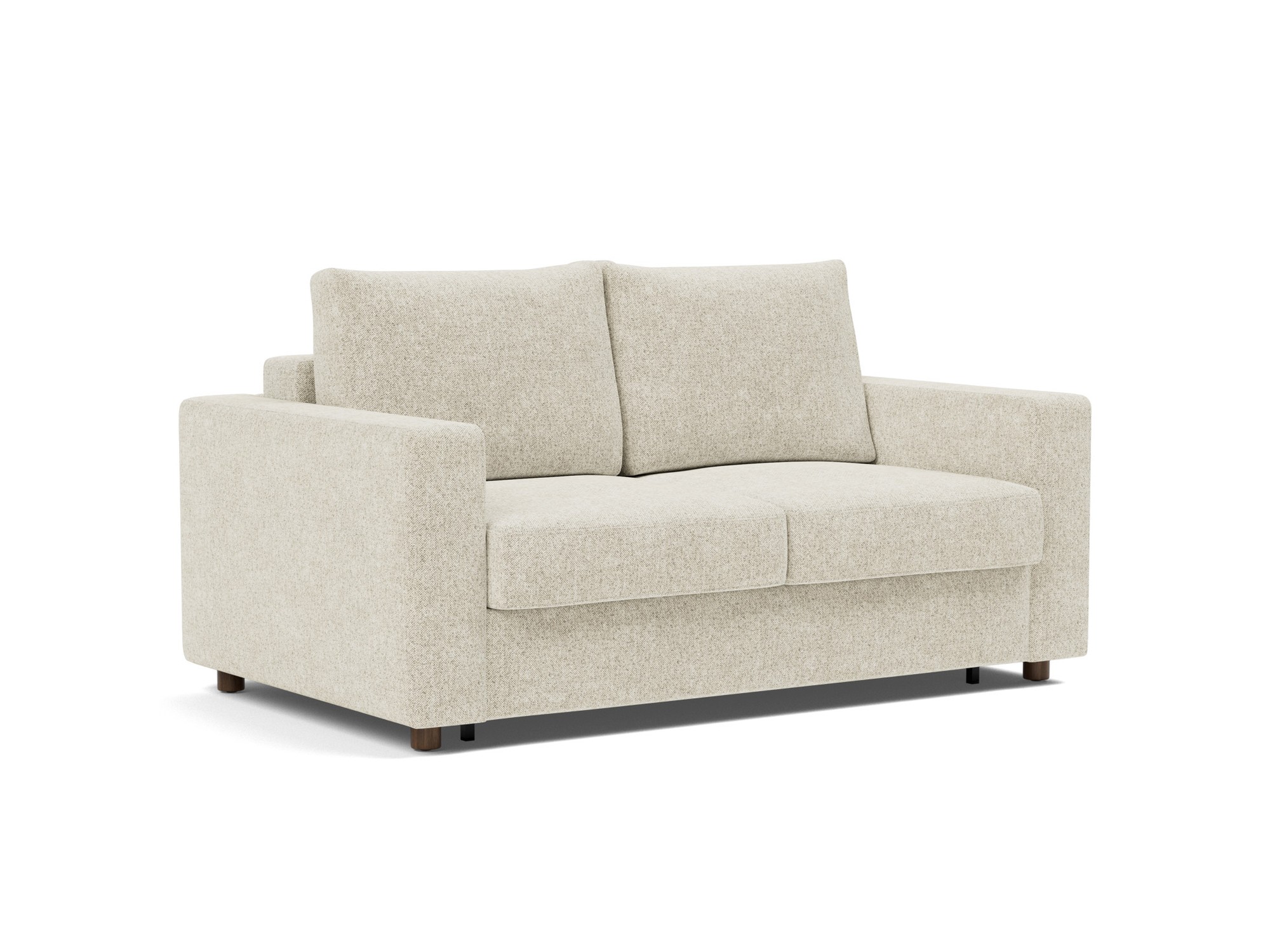 Schlafsofa Neah mit Standard-Armlehnen 140 Strukturierter Stoff Taura 357-Off-White