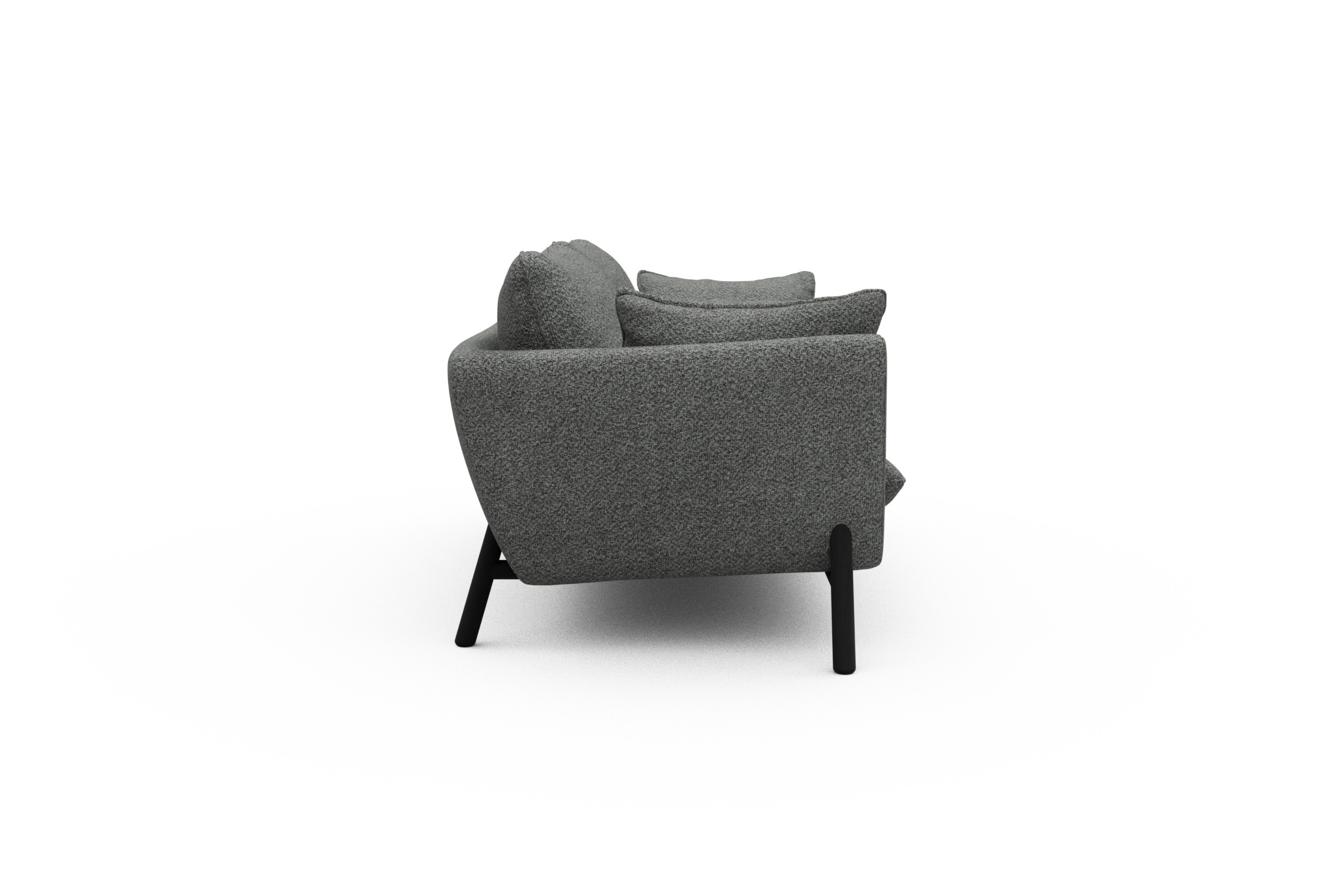 Sofa Emil 2-Sitzer Beinfarbe Eiche Schwarz Vanora-Warm-Grey