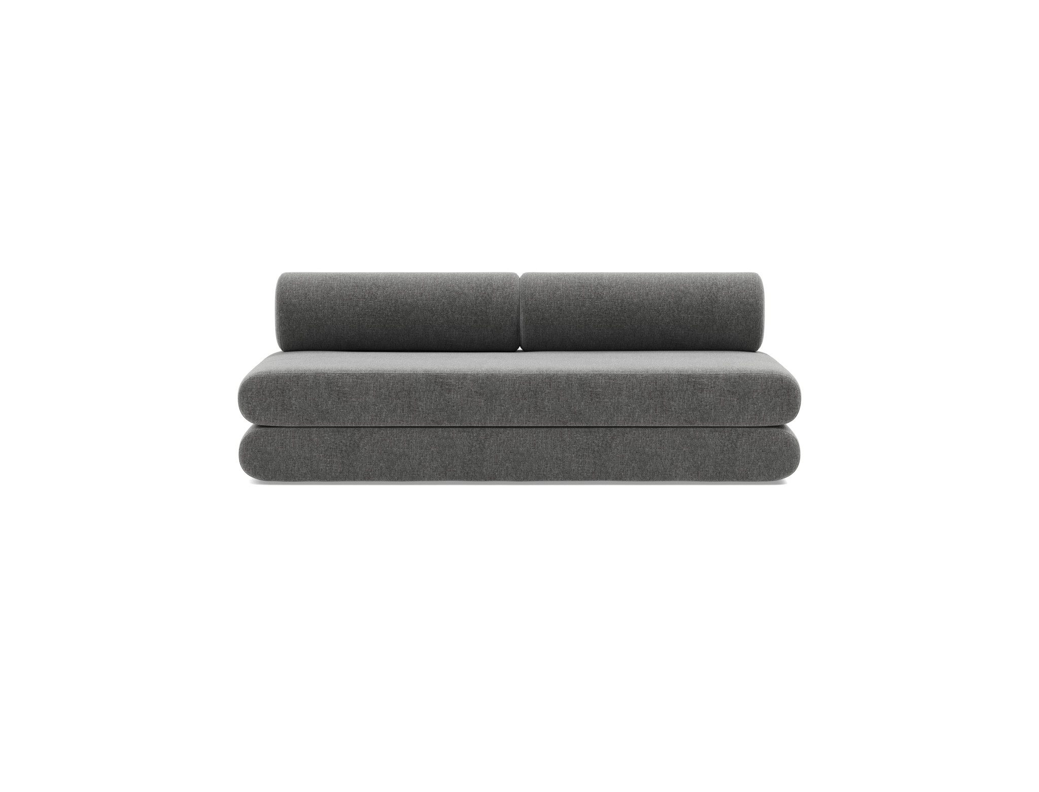 Tagesbett Circlus mit Rückenrollen Strukturierter Stoff Twist 563-Charcoal