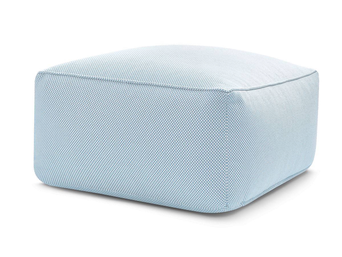 Bobochic Riviera Pouf 80 × 80 cm Melange-Stoff Hellblau