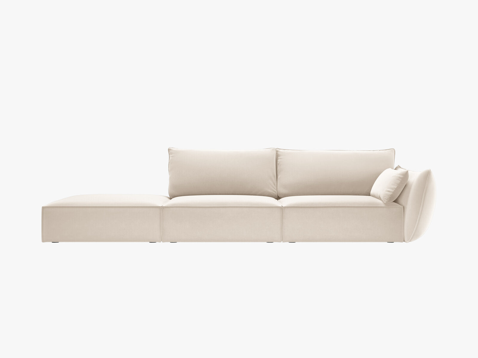 Micadoni Sofa Kaelle 4-Sitzer Links Samt Bluvel Helles Beige
