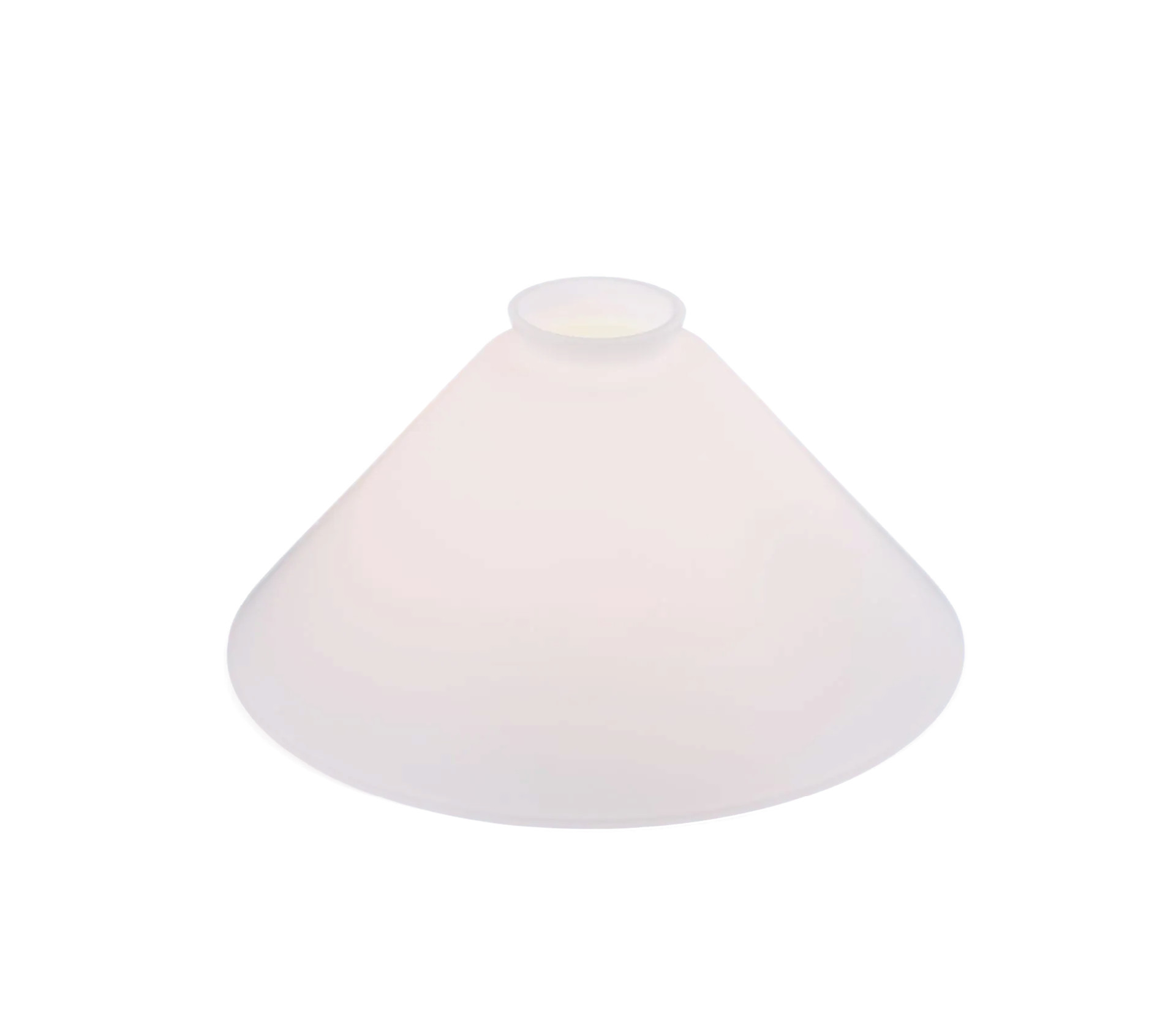Berliner Messinglampen Glasschirm Nr. 25 Kegelform, Opalglas weiß satiniert
