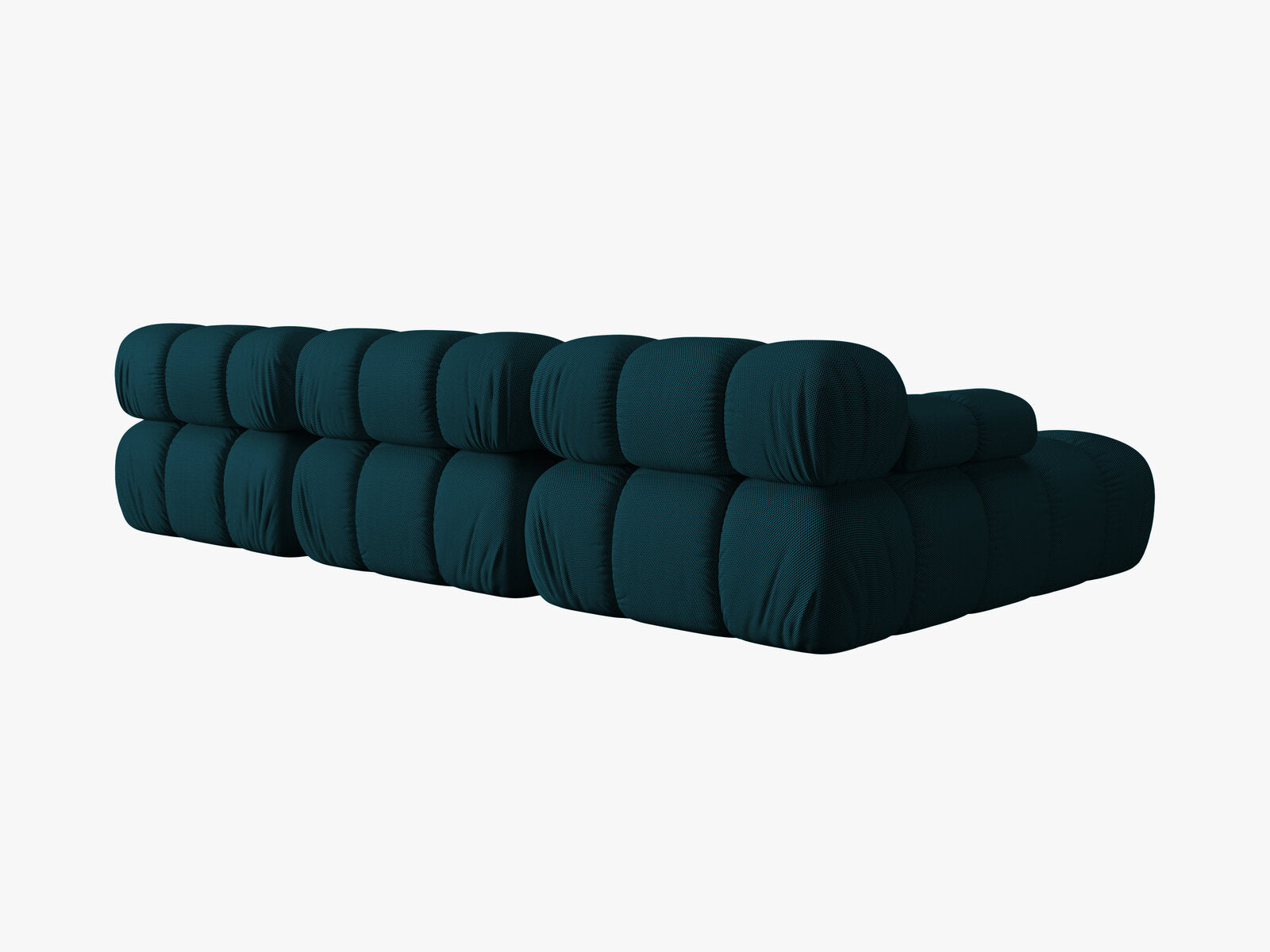 Micadoni Modulares Ecksofa Bellis 4-Sitzer Links 3D-Stoff Sonic Marineblau