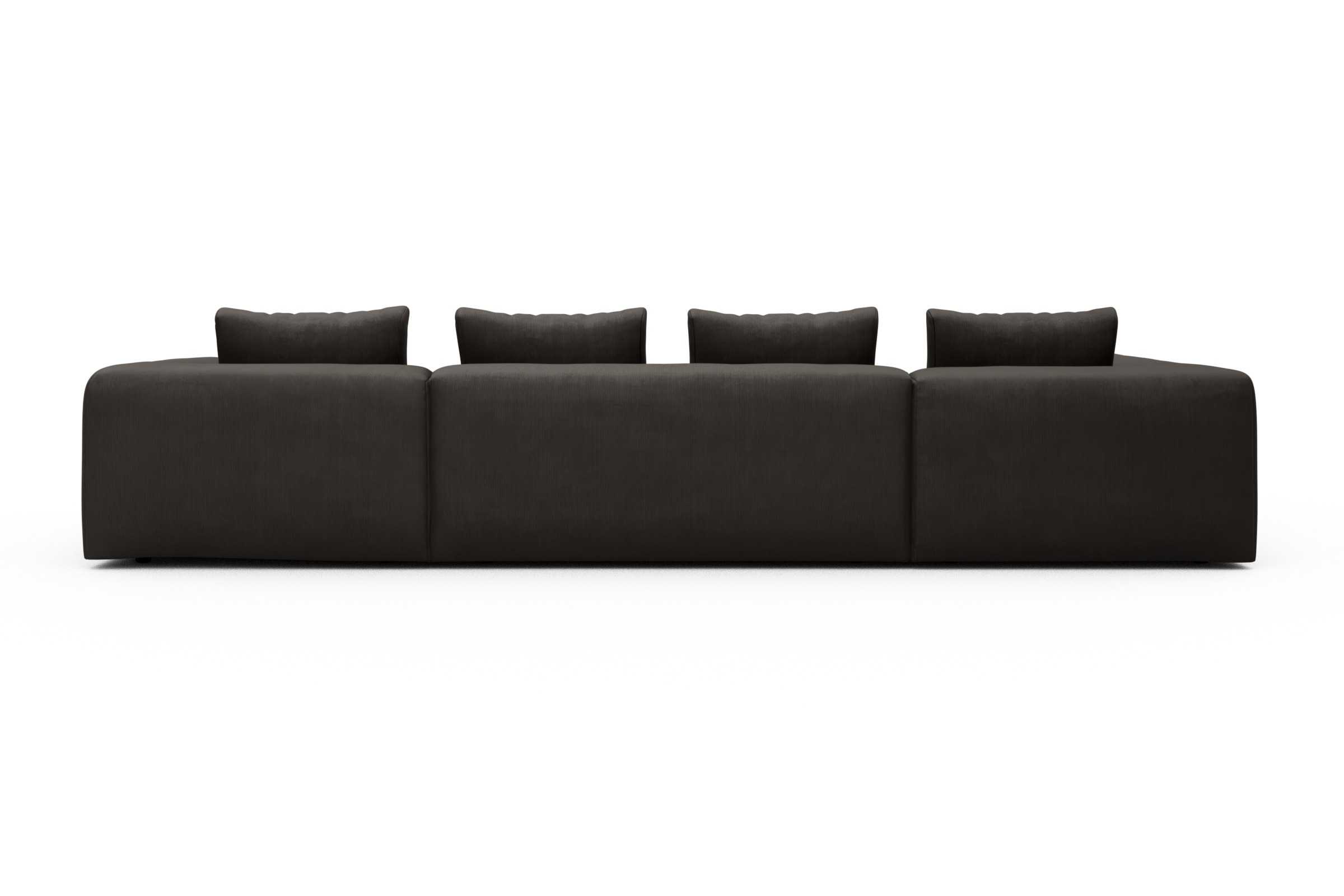 Wohnlandschaft Fred Relax-Ecke links mit 2-Sitzer und Chaiselongue rechts Kord Cordufine 307-Taupe