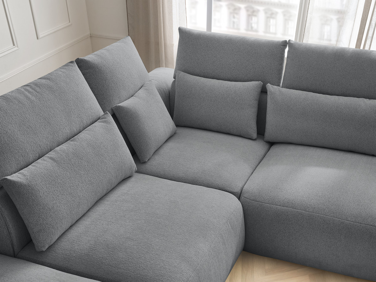 Bobochic Jana Ecksofa Melange-Stoff Dunkelgrau