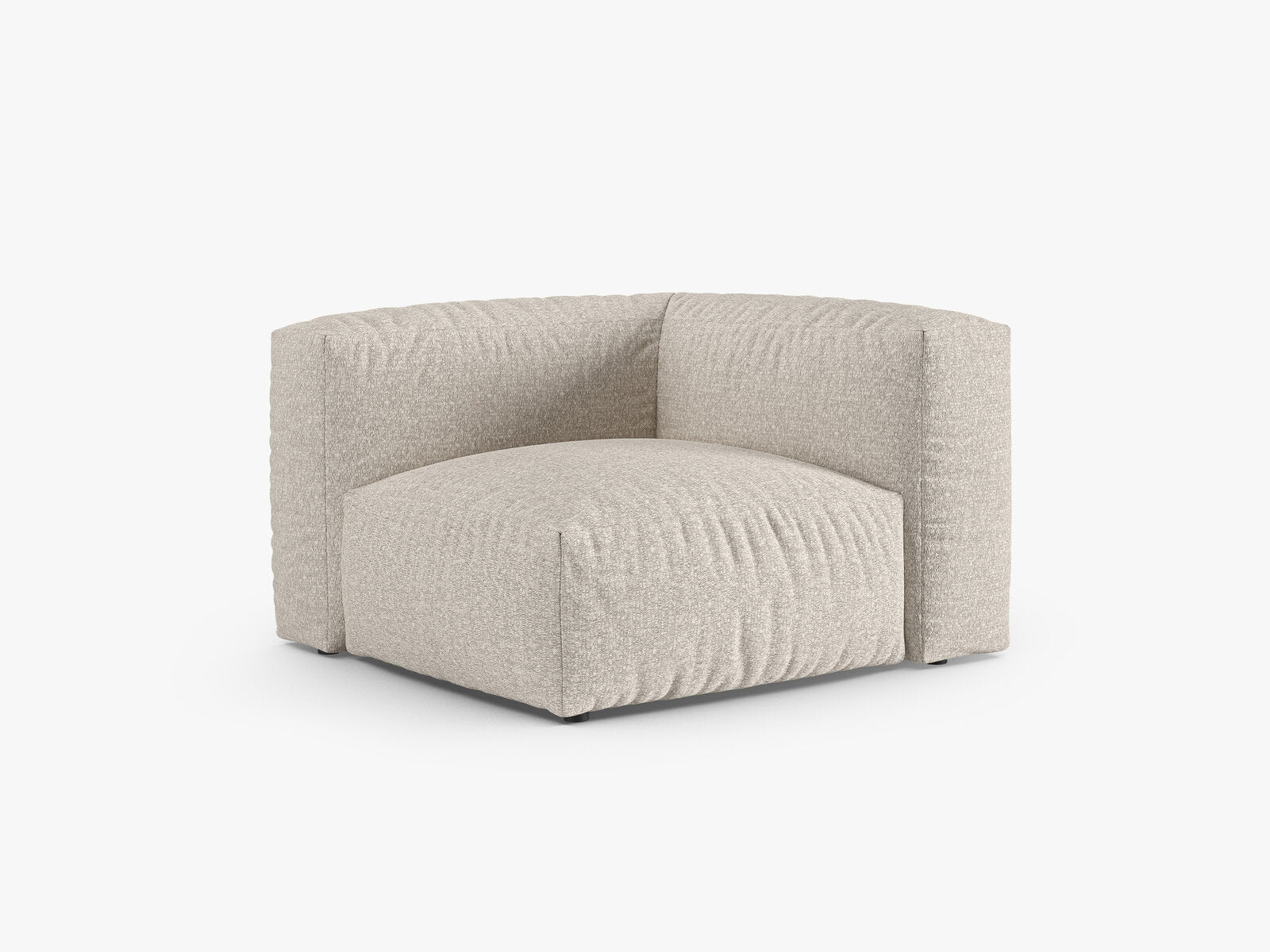 Micadoni symmetrisches Eckmodul Martina 1-Sitzer 90cm Sitztiefe Boucle Monet Beige