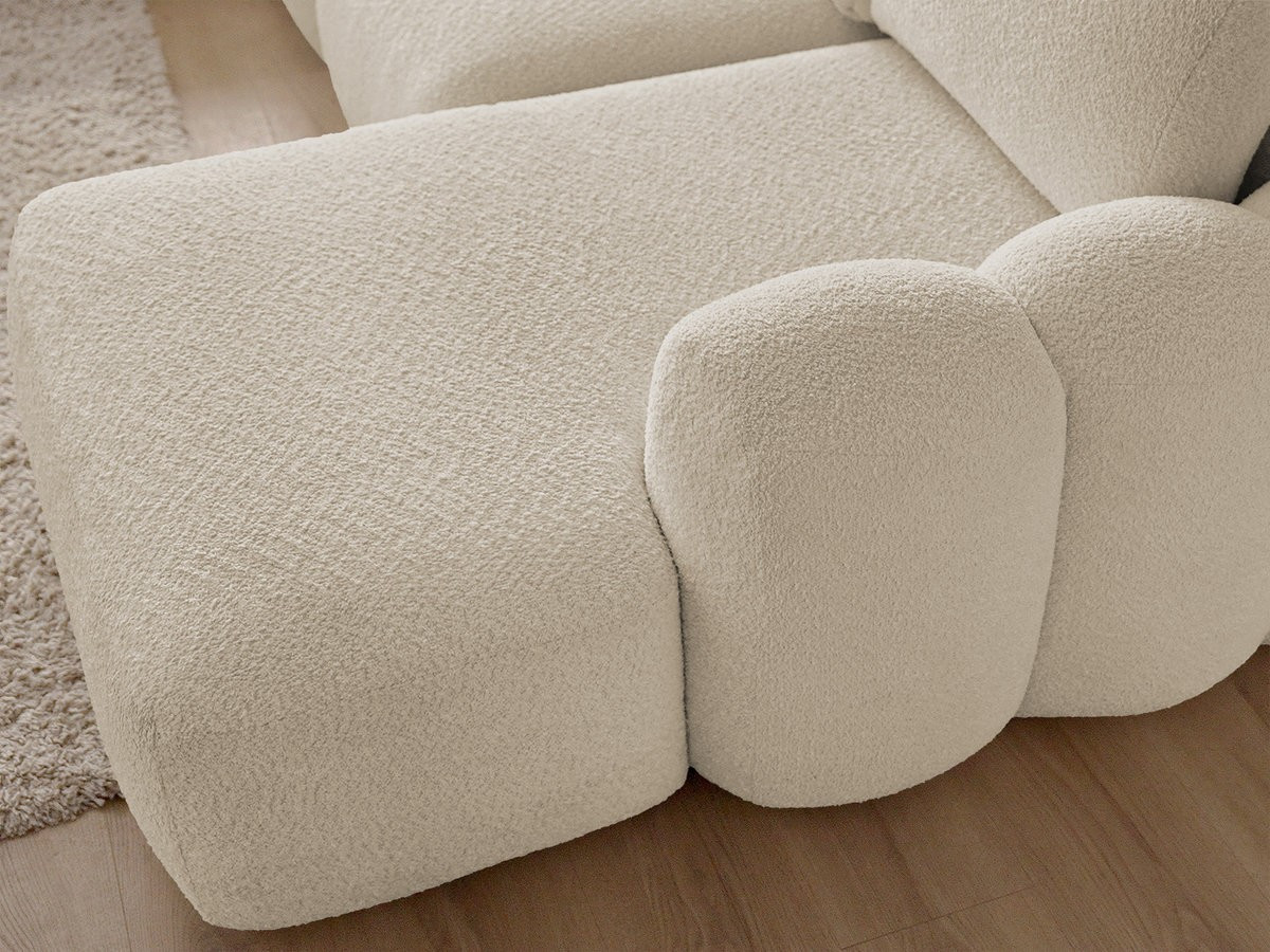Bobochic Montaigne Wohnlandschaft Bouclé-Stoff Beige Ecke rechts