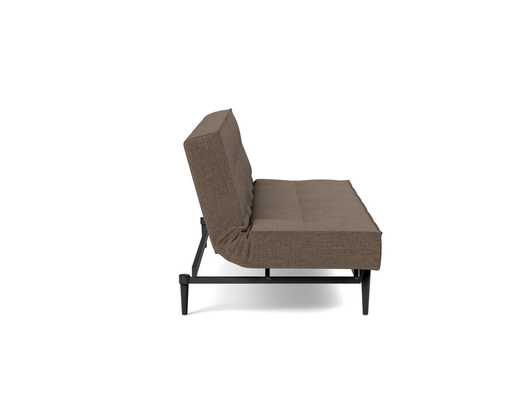 Schlafsofa Splitback Chenille Esina 411-Cedar-Brown Beine Styletto Eiche schwarz