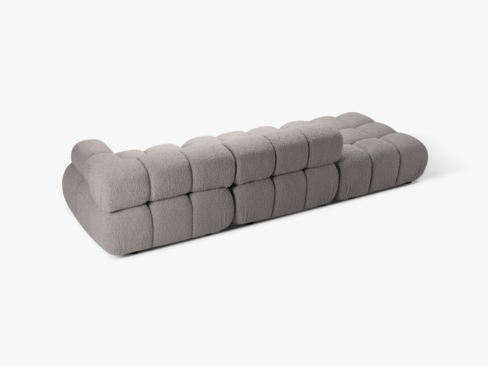 Micadoni Modulares Sofa Bellis 4-Sitzer Links Boucle Rolf Hellgrau