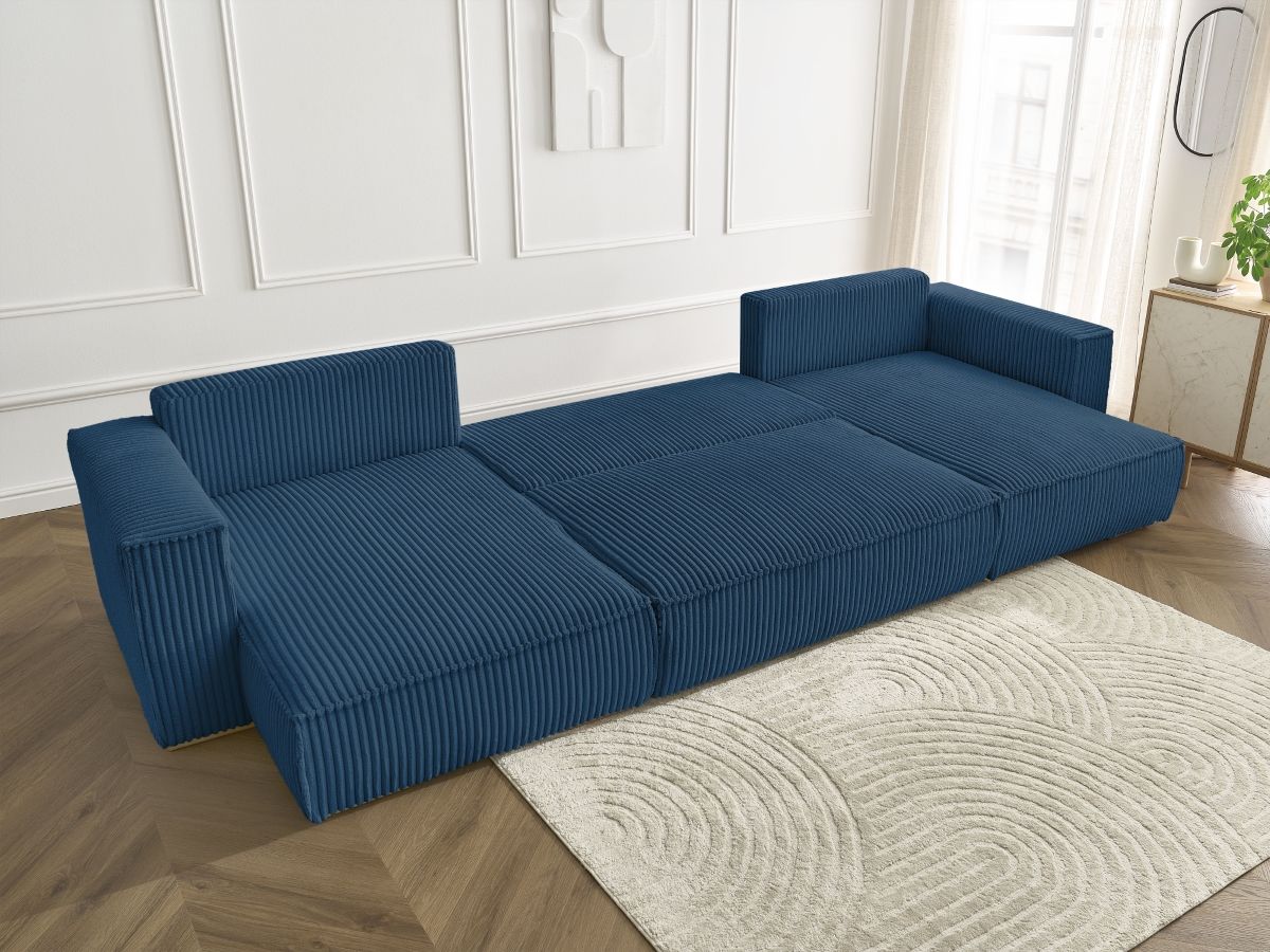 Bobochic Chelsea Wohnlandschaft Breitcord weich Dunkelblau