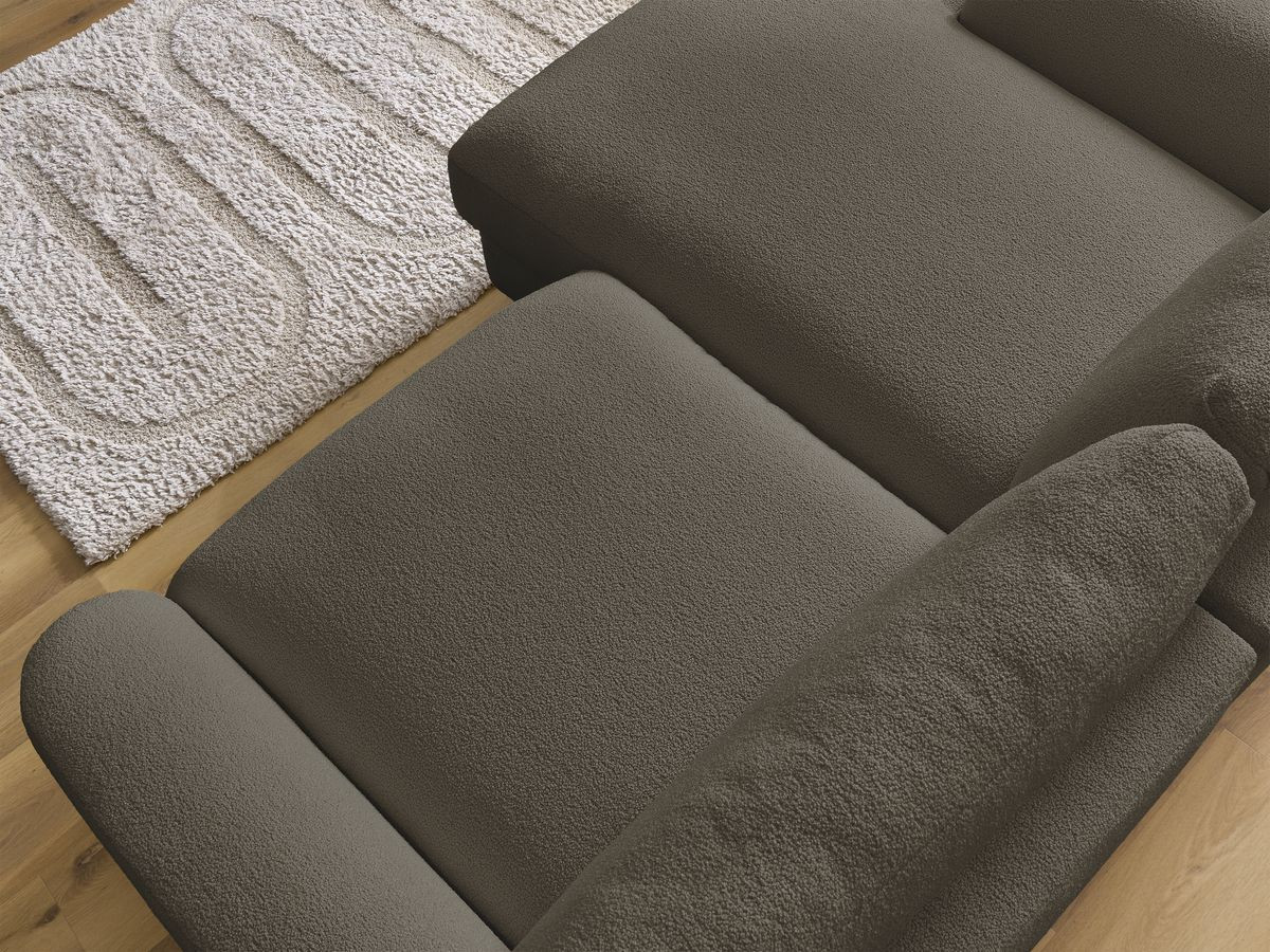 Bobochic Leonore Ecksofa Bouclé-Stoff Braun Ecke links