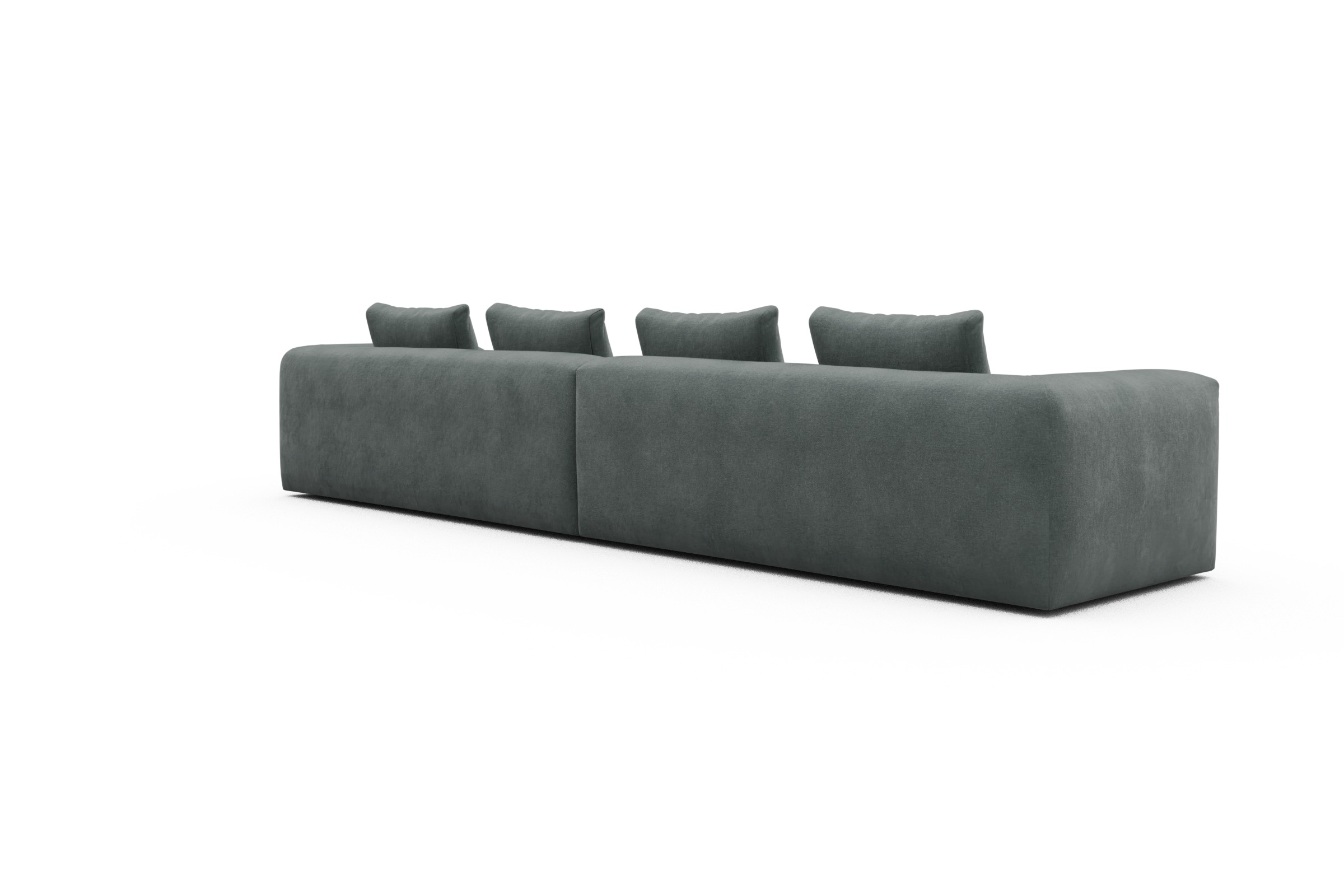 Sofa Modulares XXL Sofa Fred 5-Sitzer Smooth-Silver-Grey