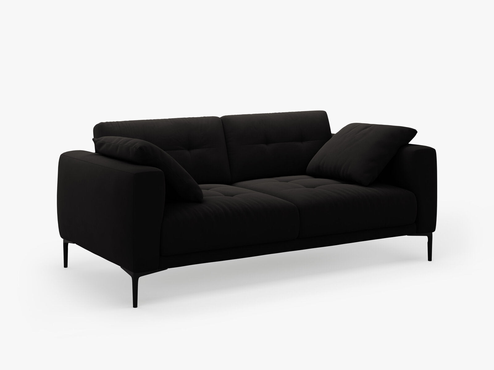 Micadoni Sofa Bemy 3-Sitzer Samt Schwarz