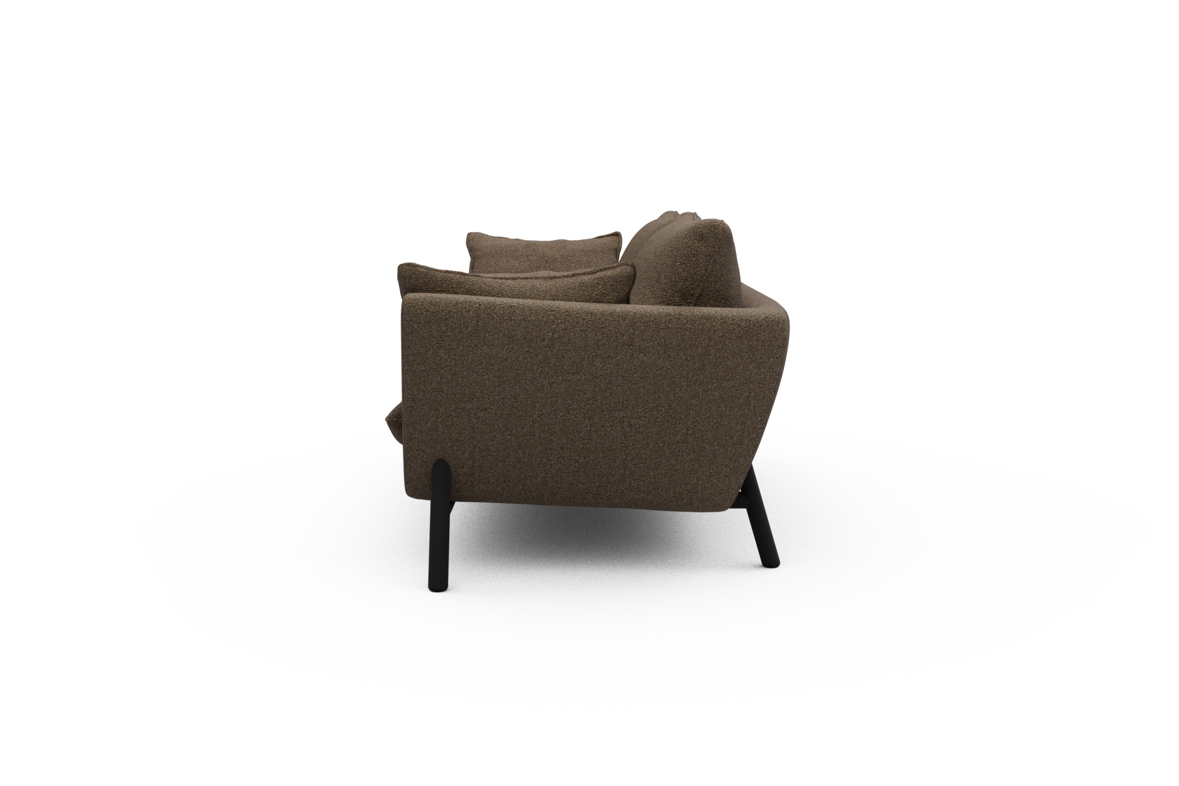 Sofa Emil 2-Sitzer Beinfarbe Eiche Schwarz Aivi-Khaki-Brown