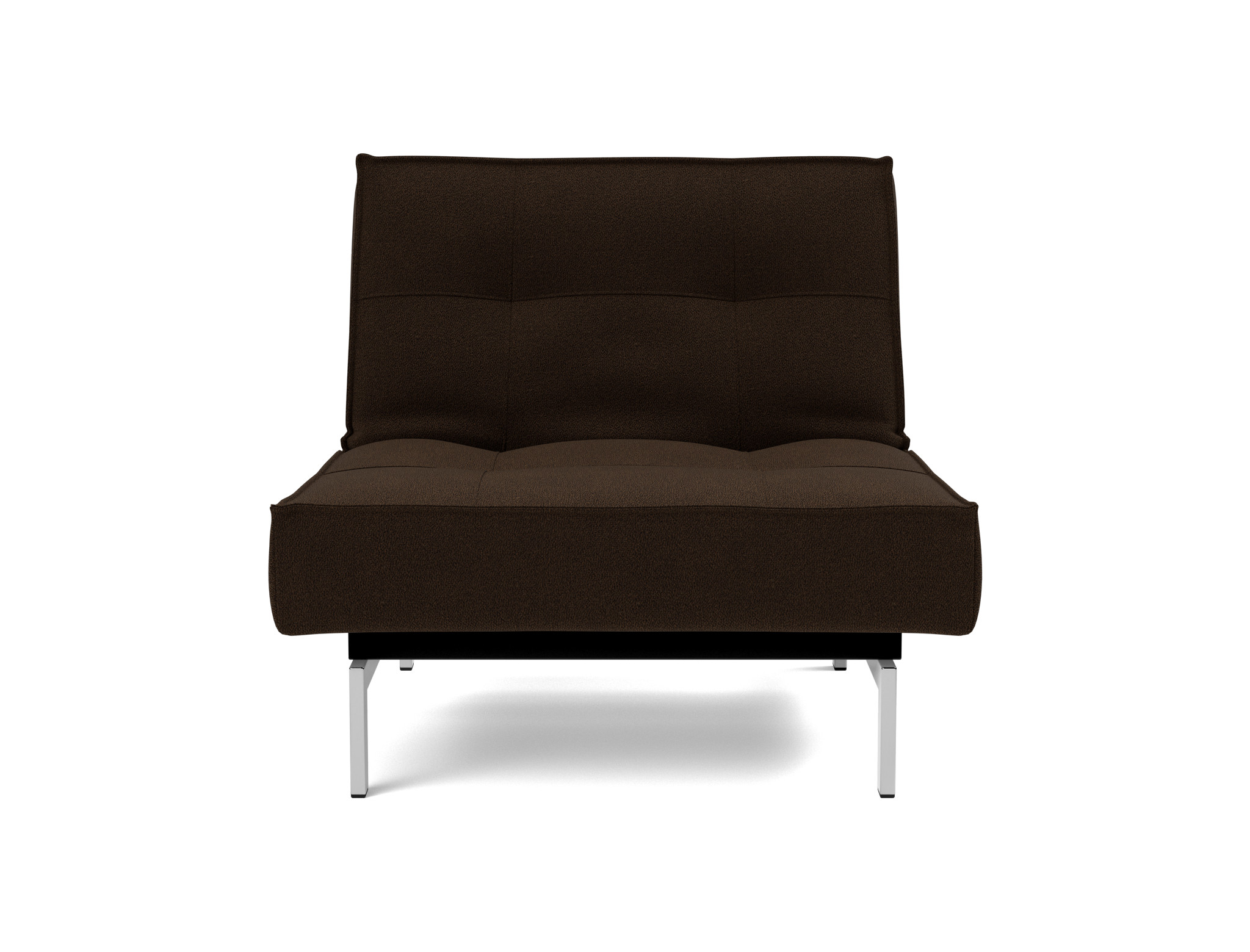 Sessel Splitback Strukturierter Stoff Taura 358-Chocco Beine Chrom