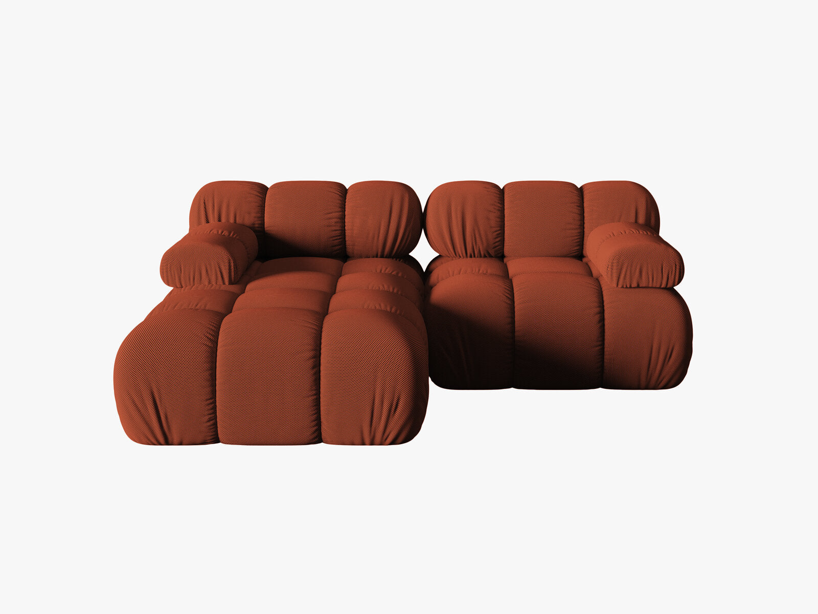 Micadoni Modulares Ecksofa Bellis 3-Sitzer Links 3D-Stoff Sonic Ziegel
