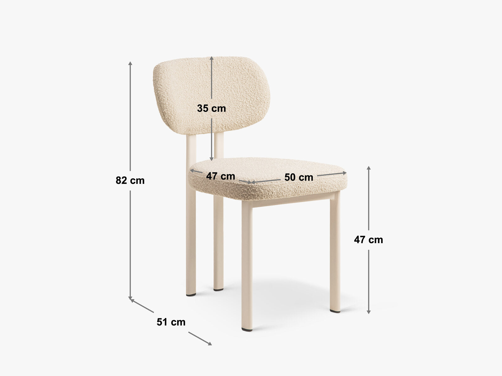 Micadoni Sam Samtiger Stuhl Boucle Baloo Terrakotta Rot